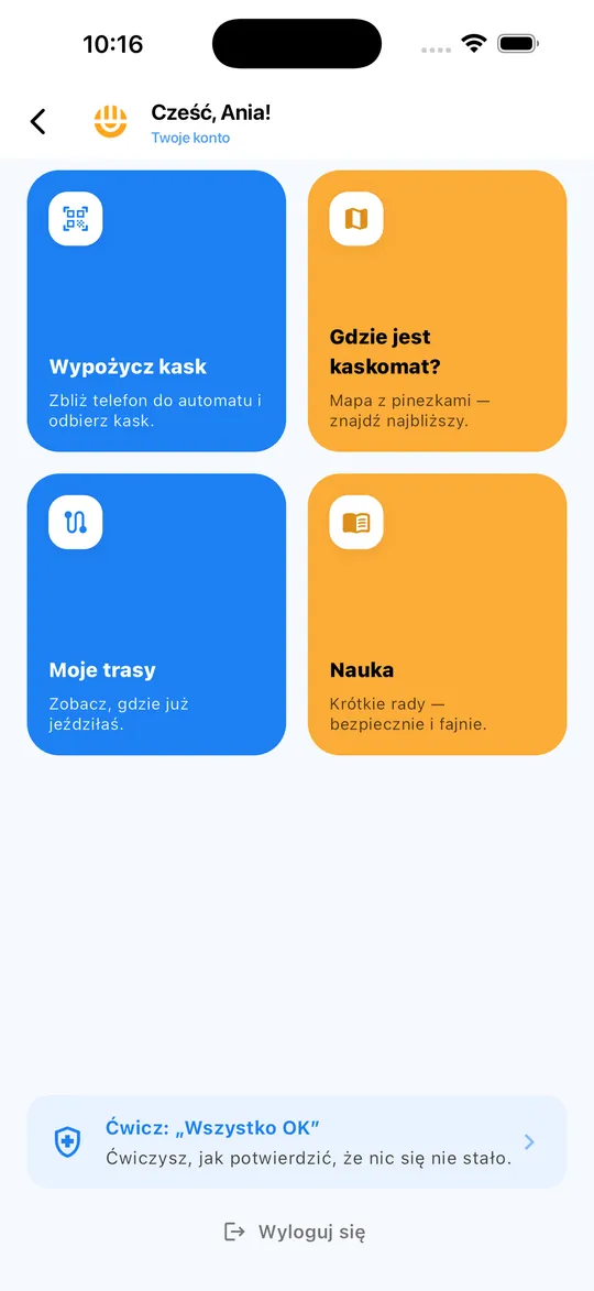 Aplikacja Kaskomat - widok dziecka