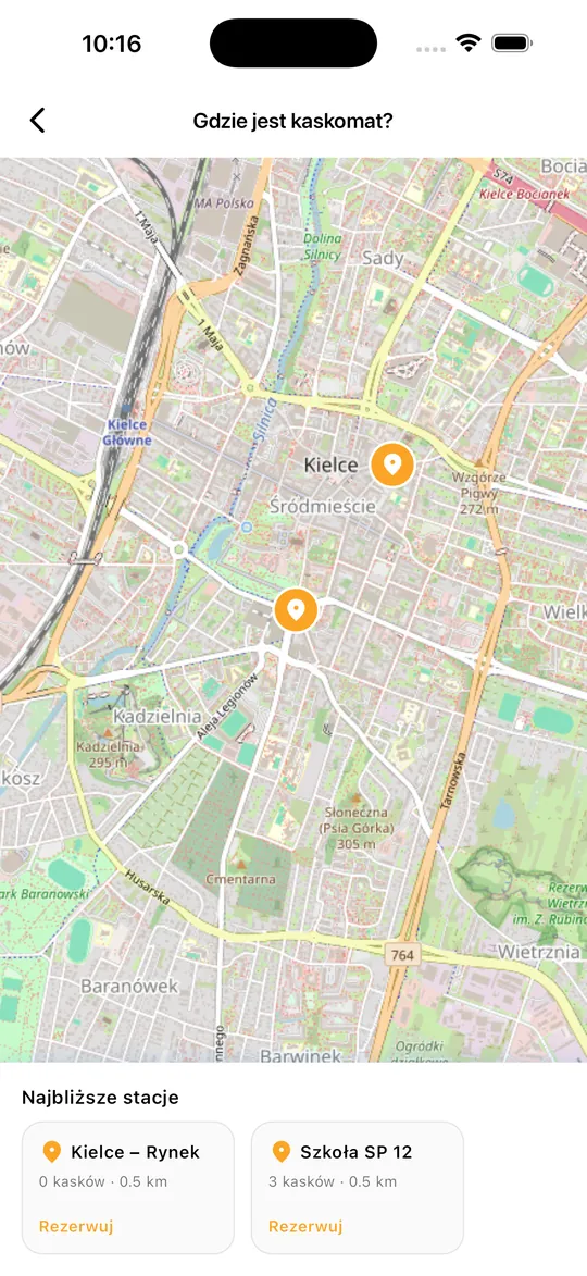 Aplikacja Kaskomat - mapa automatów
