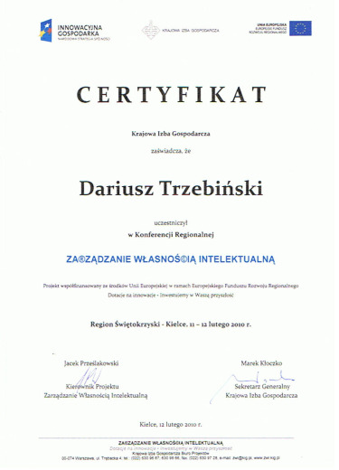 Certyfikat — Krajowa Izba Gospodarcza